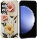 Case for Samsung Galaxy S26 Case, Faux Embroidery Boho Floral Design- Hybrid by Kapadiy