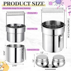 2 Pcs Paint Brush Cleaner Set Stainless Steel Double Dipper Palette Cup Paint - Image 2