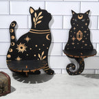 2 pcs 2 Styles Black Cat Theme Wooden Display Shelf Gothic Animal Floating - Image 6