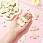 100 pcs Mixed Styles Universe Theme Unfinished Wooden Cutout Charms Alien - Image 4