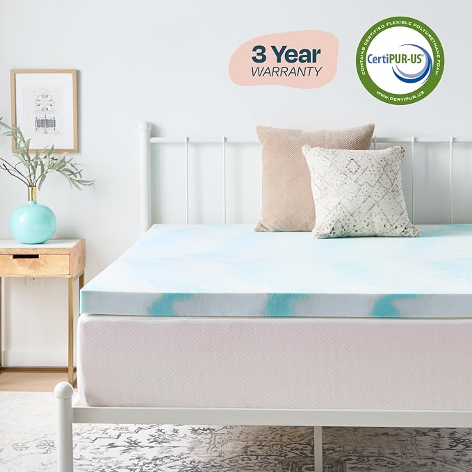 Linenspa 3 Inch Swirl Gel Memory Foam Mattress Topper, Twin XL Size – Cooling - Image 5