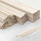 222Pcs Balsa Wood Sticks, Wood Strips Balsa Square Wooden Dowels Hardwood by BARSHASPACE