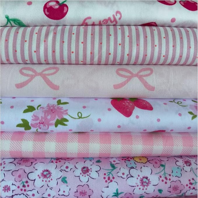 6PCS 9.8" x 9.8" Quilting Fat Quarters Fabric Bundles, by Unknown