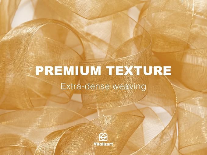 Vitalizart Organza Ribbon 1" x 90Yd Mixed Color Sheer Ribbons Set 10 Yd x 9 - Image 4