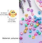 100pcs Owl Polymer Clay Spacer Beads - Image 4
