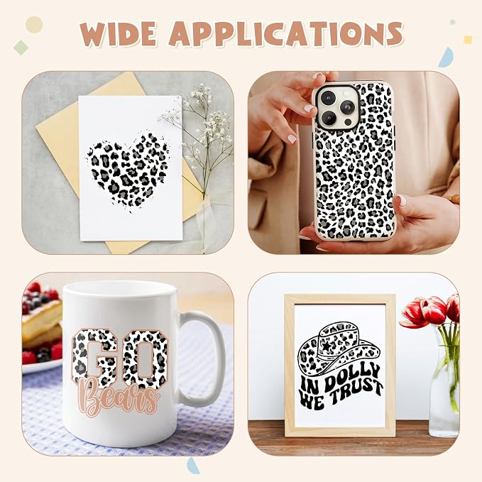 Tintnut Leopard Permanent Vinyl Roll 12in x 5ft Cheetah Adhesive Vinyl | Black - Image 6