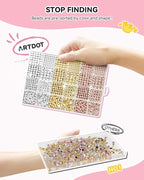 ARTDOT 1740 Pieces Gold Beads for Friendship Bracelets Making Kit, 8 Shapes - Image 5