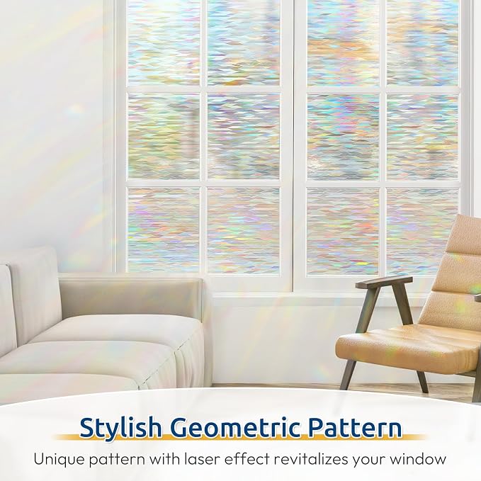 rabbitgoo Window Privacy Film, Stanied Glass Cling - Image 2