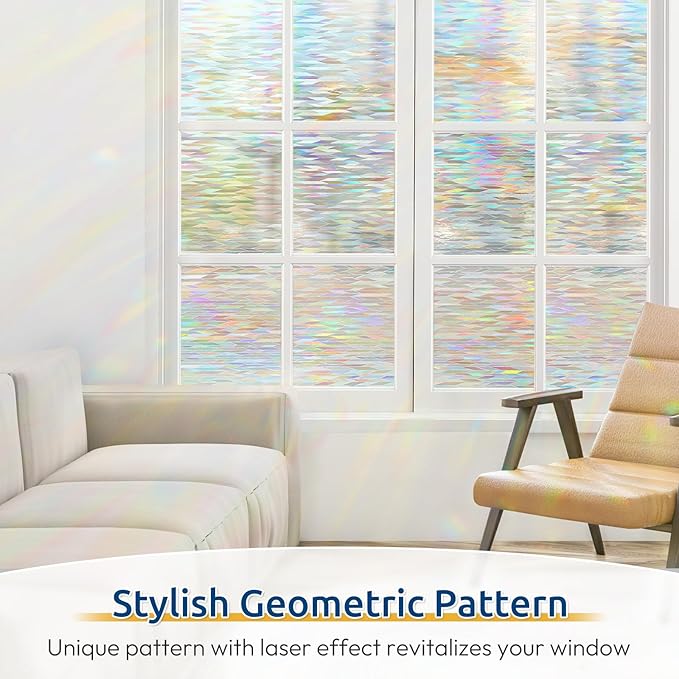 rabbitgoo Window Privacy Film, Stanied Glass Cling - Image 2