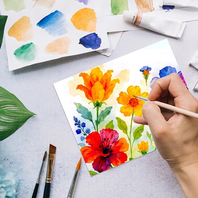 100 Sheets Watercolor Paper Bulk，5 x 7 Inch Cold Press 140 lb/300 GSM Water - Image 2