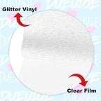 DUEUIOE White Glitter Heat Transfer Vinyl Roll - Image 2