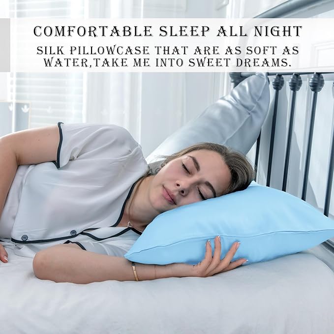 Silk Pillow Cases 2 Pack, Soft Breathable and Sliky Queen Size Pillow Cases Set - Image 6
