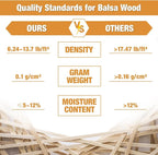 Yulejo 215 Pieces Balsa Wood Sticks Wooden Dowel Rods Square Hardwood - Image 5