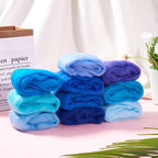 50G Blue Needle Felting Wool Roving 10 Colors Multicolor Soft Spinning Wool Bulk - Image 6