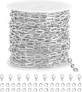 SMYHTGLIF 16.4 Feet Paper Clip Cable Chain Bulk Silver Stainless Steel Jewelry by SMYHTGLIF