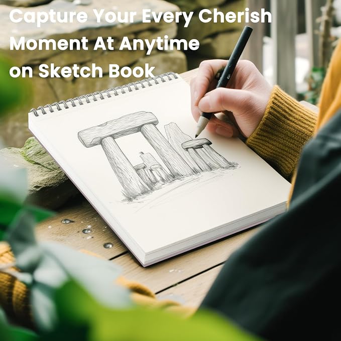 Cute Sketch Book for Kids Ages 8-12 Girls, 1 Pack-100 Sheets Purple Sketch Book - Image 7