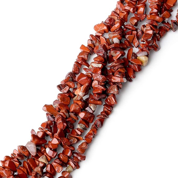 LAIDANLA Red Jasper 400pcs Natural Chip Stone Beads 5-8mm Healing Crystal - Image 2