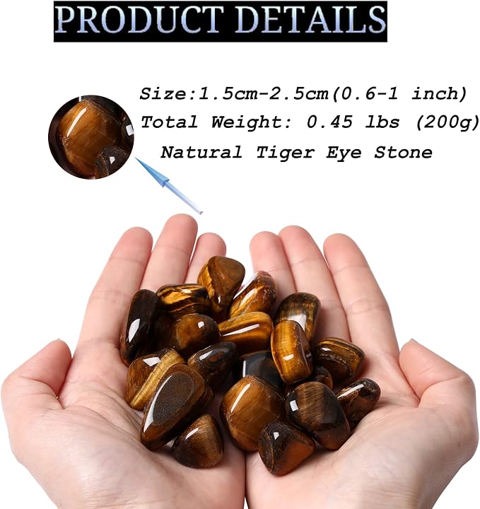 DUQGUHO Tiger Eye Healing Crystals Stones Set Natural Bulk Crystals Tumbled - Image 7