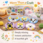 Punch Needle Coaster Kit for Adults Beginners, Easy Punch Embroidery Starter Set - Image 2