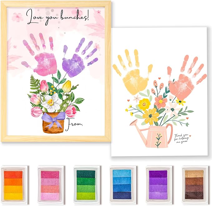 CLUSIVC Mother’s Day Handprint Flower Craft Kit – DIY Flower Bouquet Gift by CLUSIVC
