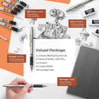 Nicpro 0.5 mm Art Mechanical Pencil Set in Storage Case, 3 Erasers - Image 4