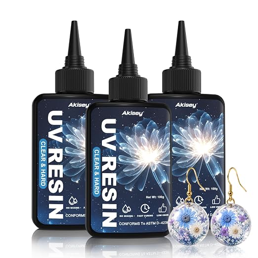 Akisey UV Resin 300g, Crystal Clear UV Resin Glue by AkiseyDirect