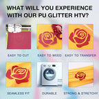HTVRONT Red Glitter HTV Vinyl Roll - Image 3