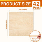 42 Pack Basswood Sheets 12"x12"x1/8" - Image 2