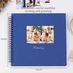 RECUTMS 12x12 Inch Scrapbook 60 Pages Kraft Paper DIY Journal Album Blue | - Image 3