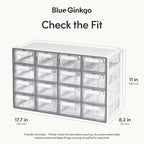 Blue Ginkgo Medium 16-Drawer Cabinet – Stackable Clear Organizer - Image 2