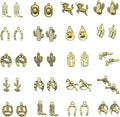 Western Cowboy & Cowgirl Charms, Boot Gun Hat Horse Cactus Trinkets by stino