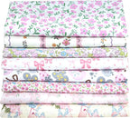 Aubliss 8pcs Fat Quarter Fabric Bundles Quilting Cotton Craft Fabric Pre-Cut by Aubliss
