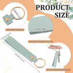 Wavyknot 100 Pcs PU Leather Keychain Blanks Bulk Laser Engraving Blanks - Image 2