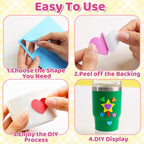 850Pcs Foam Stickers Foam Shape Stickers Heart Star Square Geometric Sticker - Image 4