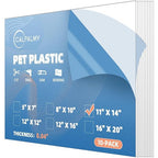 CALPALMY 10-Pack 11x14 Clear PET Plastic Sheets, 0.04" Thick Flexible by CalPalmy