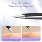 BEDACE Tweezers for Women and Men Facial Hair, Thickened 430 Stainless Steel - Image 3
