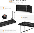 VINGLI 6 FT Narrow Folding Table, Tabletop Folded in Half, Home Work - Image 2