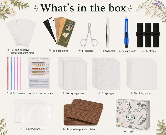 Suziko Professional Flower Press Kit 6 Layers 6.3 x 8.3 inch, Flower Pressing - Image 2