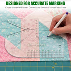 2 Pack Boxed Bag Making Template, 7.5x10 Inch Acrylic Patchwork Ruler Sewing - Image 3