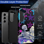 for Samsung Galaxy S23 Plus Case, Skull Star Collage Pattern Glossy 2 in 1 - Image 3