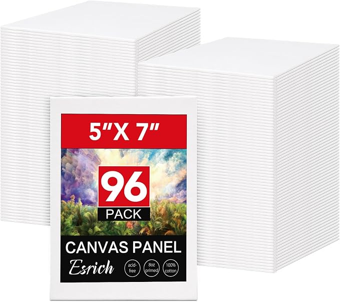 ESRICH Small Canvases for Painting 5x7IN, 96 Pack Mini Canvases for Painting by ESRICH