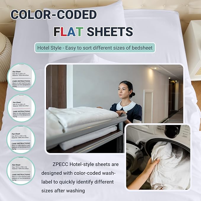 ZPECC Queen Flat Sheet Only 1 Pack, Durable Burgundy Top Bed Sheets - Image 4