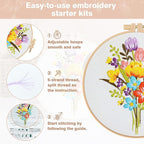 RidaaFri Embroidery Kit for Beginners, Hand Embroidery Practice Set - Image 6