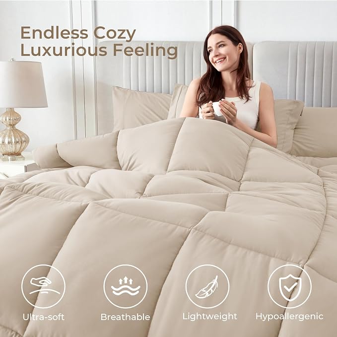 Sasttie Full Size Comforter Sets, 7 Pieces Bed in a Bag Full, Complete Bedding - Image 2