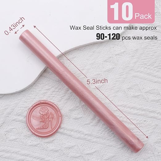 Rose Gold Sealing Wax Sticks, HOSEALING 10pcs Glue Gun Sealing Wax Sticks - Image 3