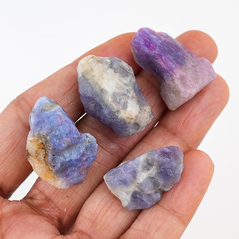 ColouredRocks 4pcs. Hackmanite Crystals, UV Reactive, Raw Stones, Rough - Image 4