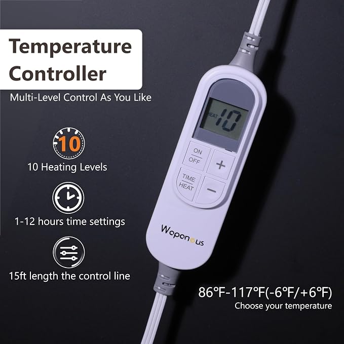 Wapaneus Foot Pocket Heated Blanket Electric Throw - Image 5
