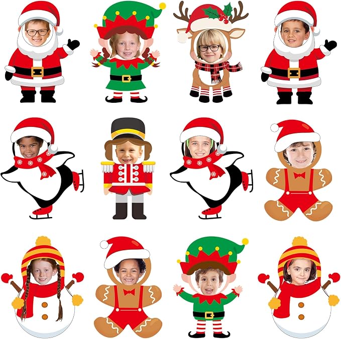 48 Set Christmas Santa Elf Reindeer Snowman Nutcracker Gingerbread Man Penguin by gisgfim