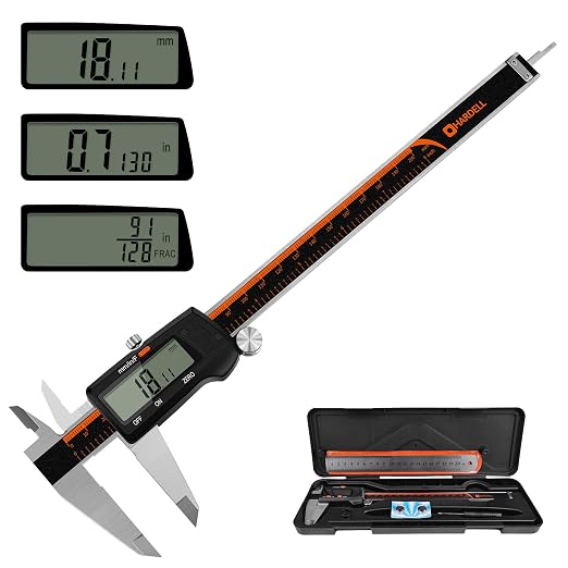 HARDELL Digital Caliper 0-8" Stainless Steel Waterproof Inch/Fractions/mm | by HARDELL