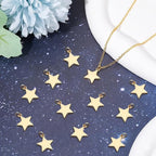 Beebeecraft 20Pcs Flat Star Charms 18K Gold Plated Brass Five-Pointed Star - Image 5